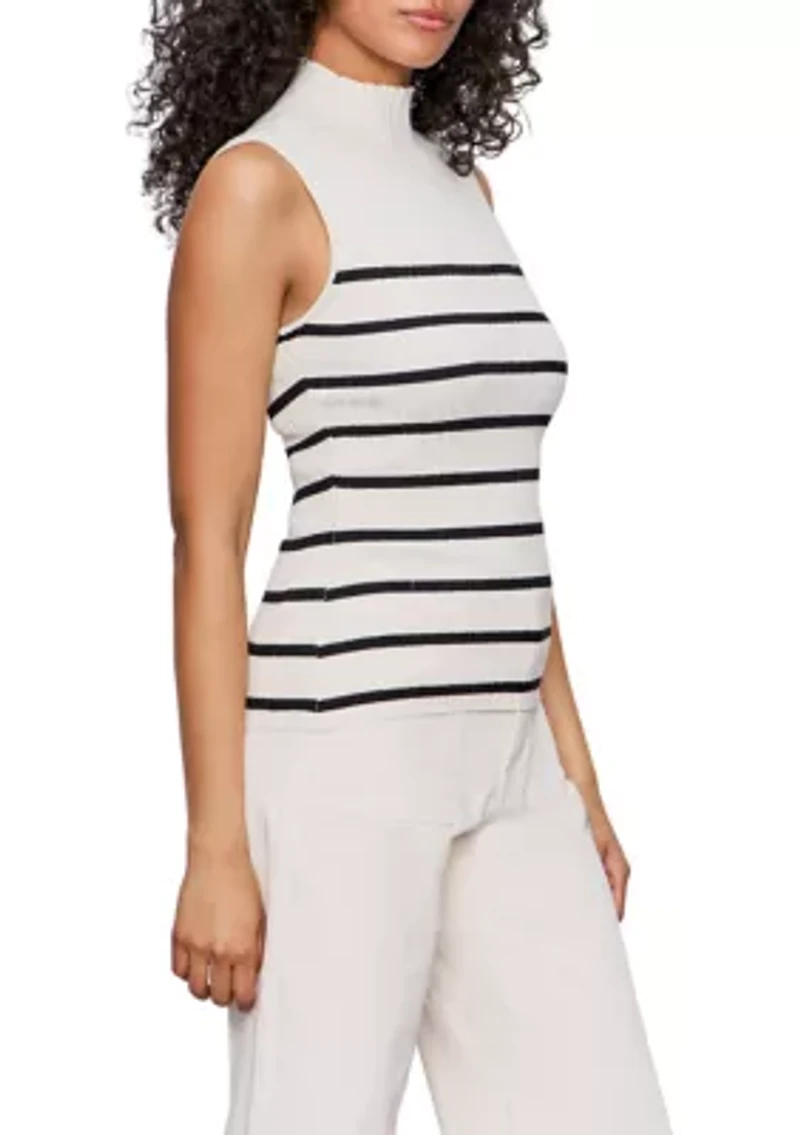 Women's Ribbed Funnel Neck Tank Top