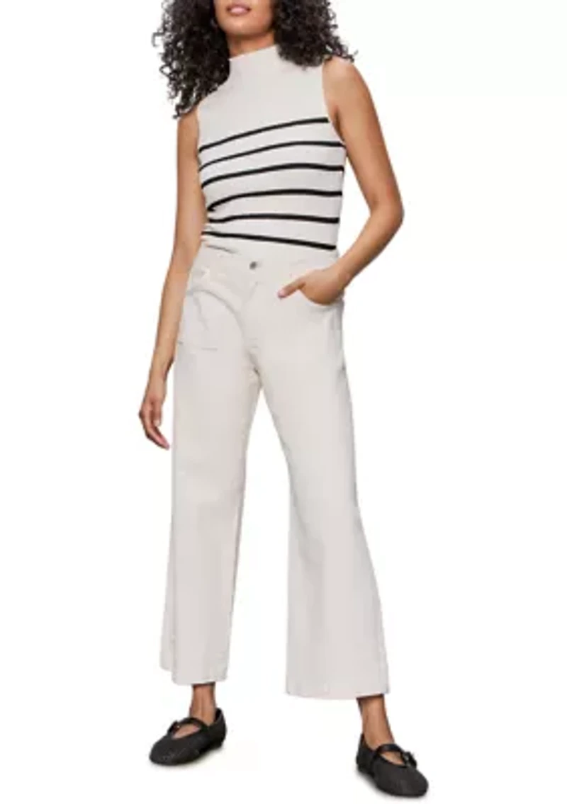 Women's Ribbed Funnel Neck Tank Top