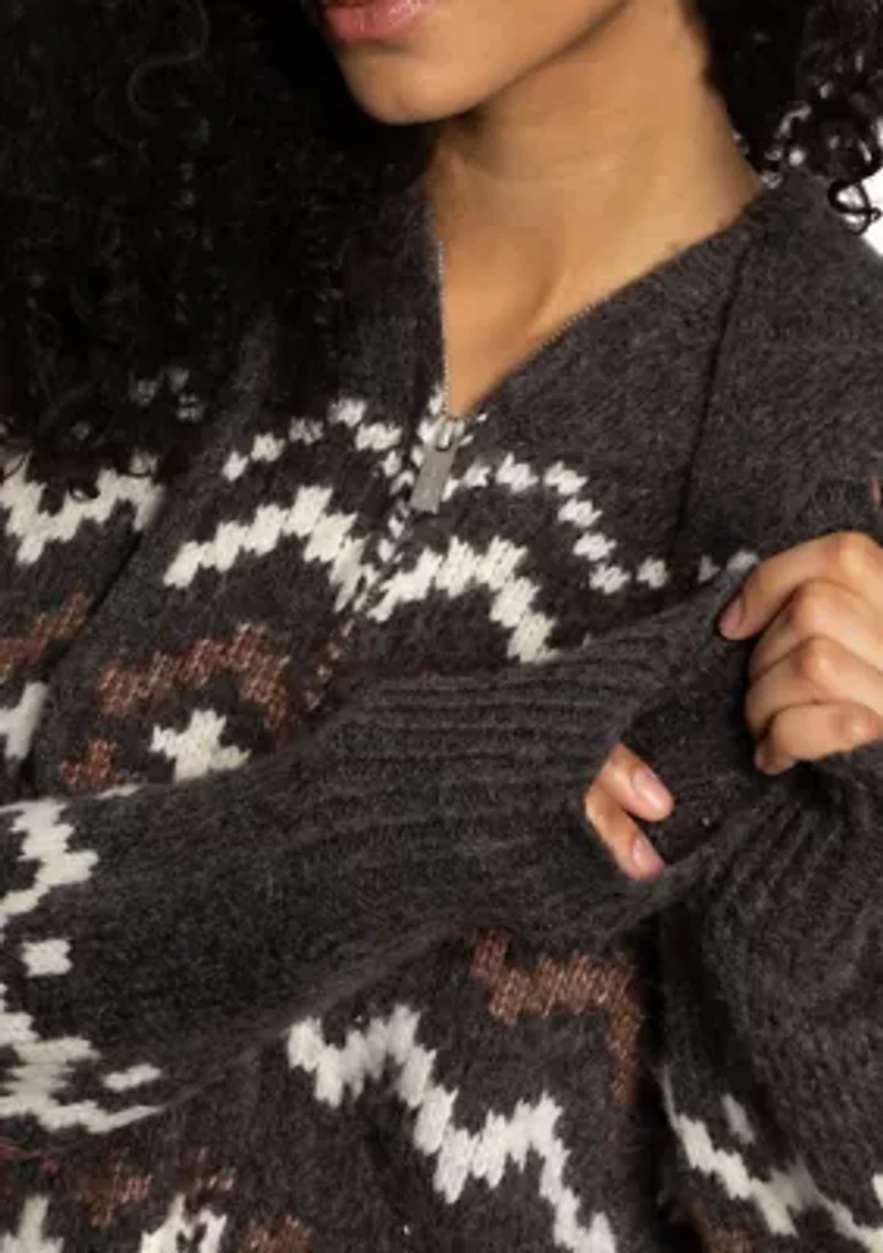 Women's Chuncky Fairisle Zip-Up Hoodie