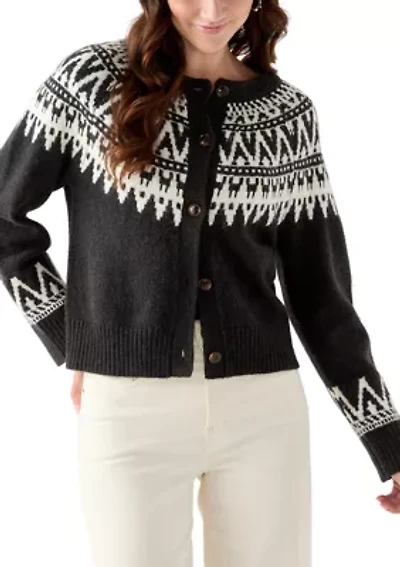 Women's Fair Isle Crew Neck Cardigan