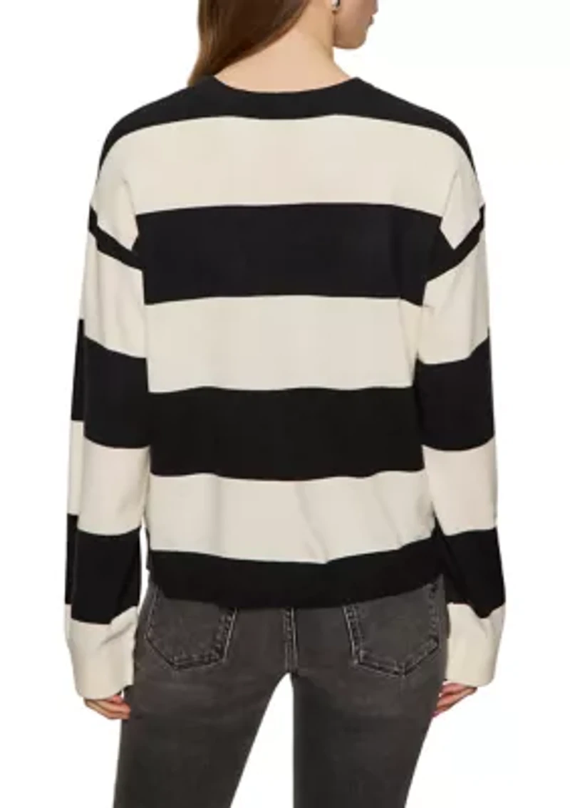 Women's 24/7 Classic Fit Popover Sweater with Ribbed Cuffs