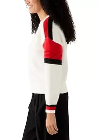 Women's Sporty Striped Crewneck Sweater