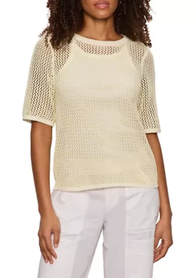 Open Knit Sweater Top