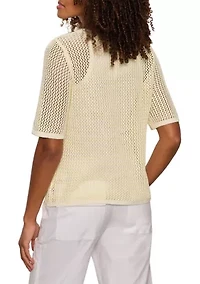 Open Knit Sweater Top