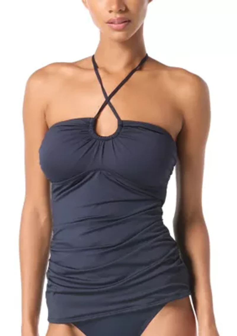 Shirred Halter Tankini Top