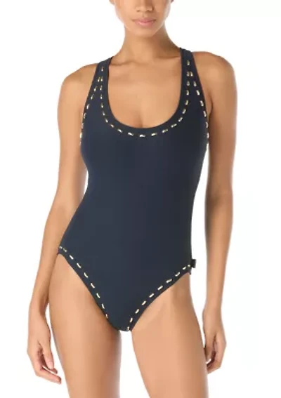 Studded Racerback One Piece Swimsuit
