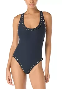 Studded Racerback One Piece Swimsuit