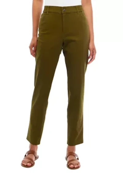 Women's Elastic Back Straight Leg Pants