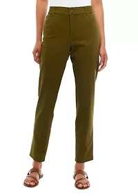 Women's Elastic Back Straight Leg Pants
