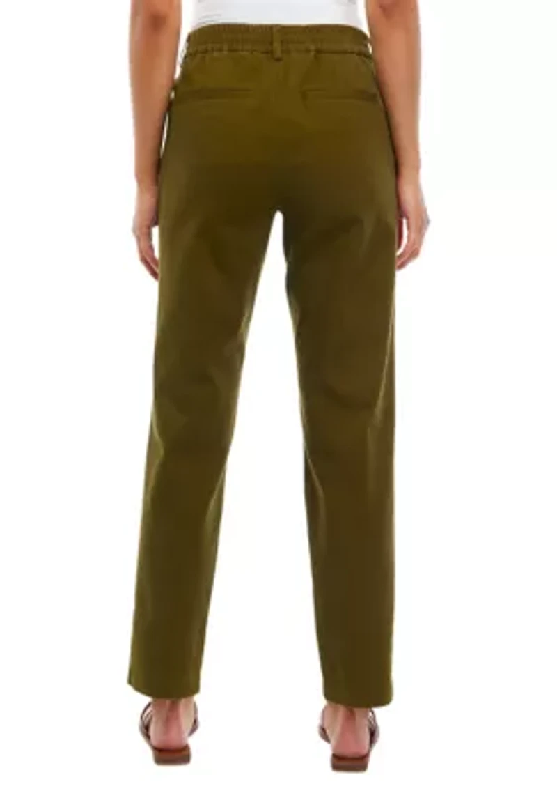 Women's Elastic Back Straight Leg Pants