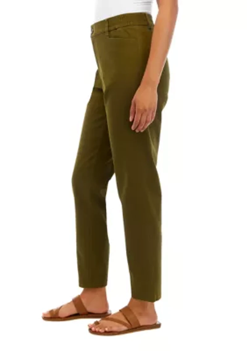 Women's Elastic Back Straight Leg Pants