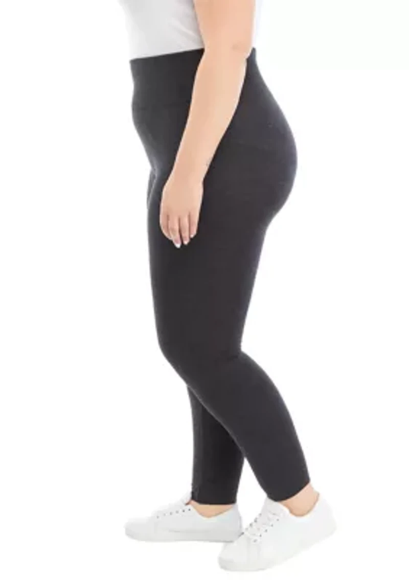 Plus Heather Gray Fleece Lined Leggings