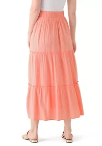 Women's Ruffle Hem Midi Skirt