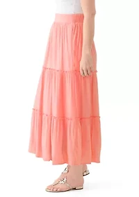 Women's Ruffle Hem Midi Skirt