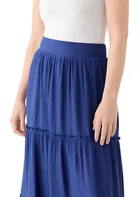 Women's Ruffle Hem Midi Skirt