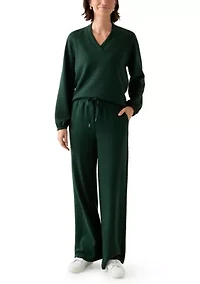 Women's Long Sleeve V-Neck Free Flow Top