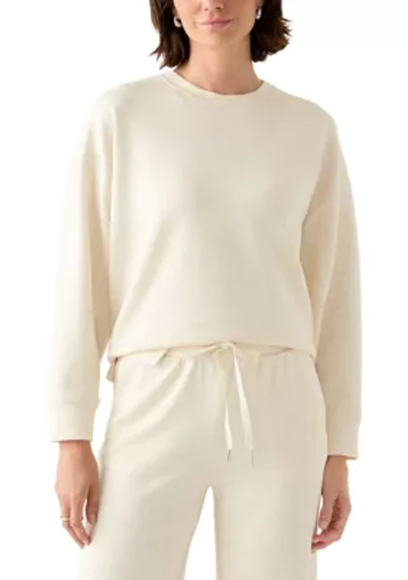 Women's Long Sleeve Oversized Free Flow Crew Neck Pullover