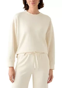 Women's Long Sleeve Oversized Free Flow Crew Neck Pullover