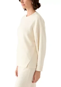 Women's Long Sleeve Oversized Free Flow Crew Neck Pullover