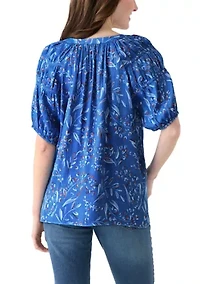 Women's Printed Puff Sleeve Top
