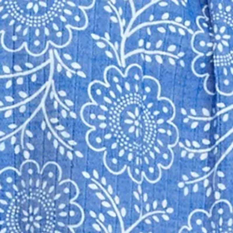Plus Printed Smocked Neck Top