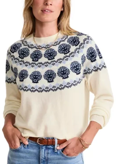 Women's Seaspun Cashmere Shell Intarsia Sweater