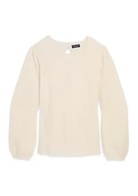 Women's Balloon Sleeve Bow Back Sweater