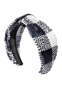 Sequin Check Twist Headband