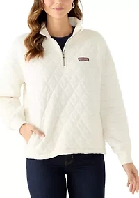 Women's Long Sleeve Quilted Quarter Zip Top