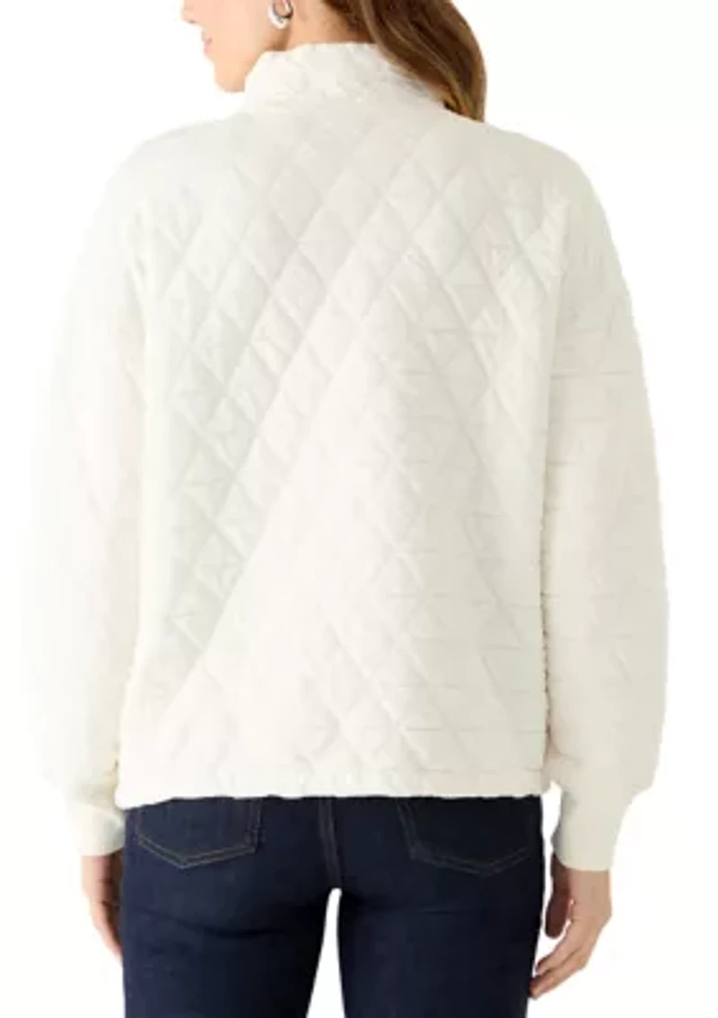 Women's Long Sleeve Quilted Quarter Zip Top