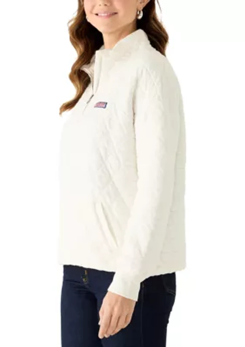 Women's Long Sleeve Quilted Quarter Zip Top