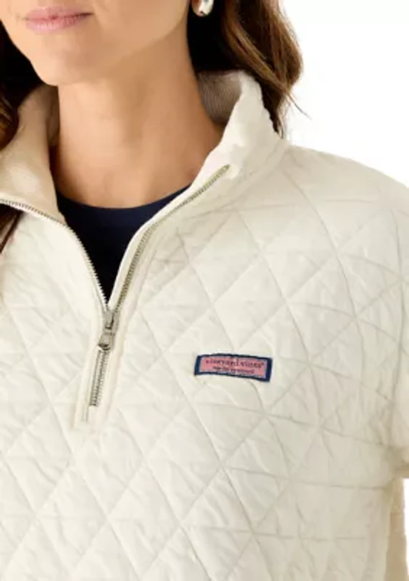 Women's Long Sleeve Quilted Quarter Zip Top