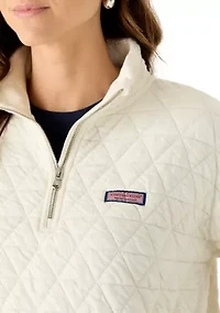 Women's Long Sleeve Quilted Quarter Zip Top