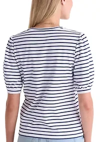 Women's Puff Sleeve Striped Top