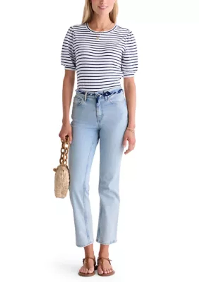 Women's Puff Sleeve Striped Top