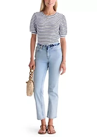 Women's Puff Sleeve Striped Top