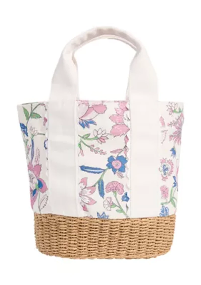 Wicker Base Bucket Bag 