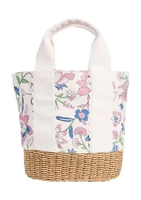 Wicker Base Bucket Bag 