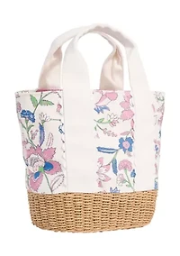 Wicker Base Bucket Bag 