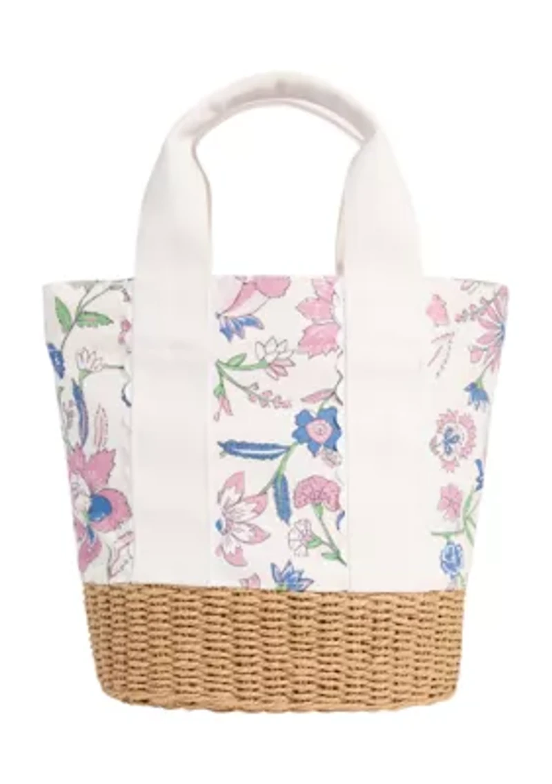 Wicker Base Bucket Bag 