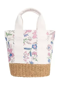 Wicker Base Bucket Bag 