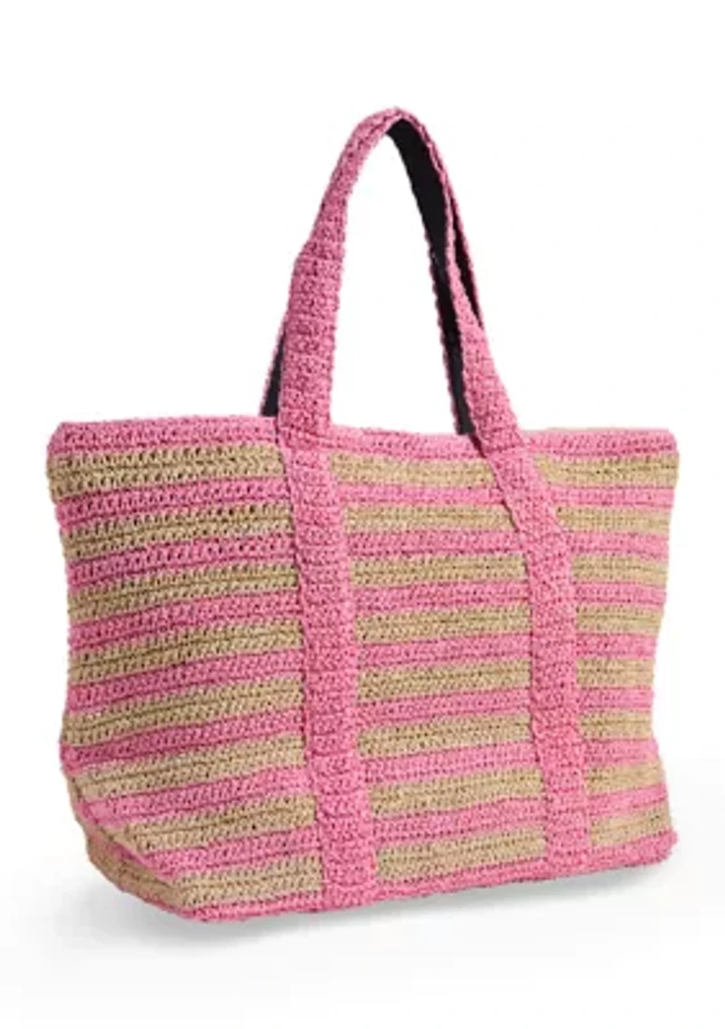 Paper Straw Tote Bag with Handle