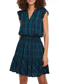 Women's Blackwatch Smocked Ruffle Dress