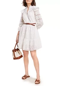 Women's Tiered Eyelet Ruffle Dress