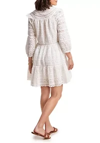 Women's Tiered Eyelet Ruffle Dress