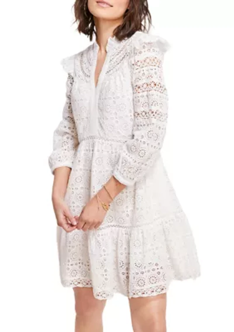 Women's Tiered Eyelet Ruffle Dress