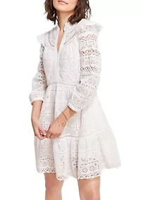 Women's Tiered Eyelet Ruffle Dress