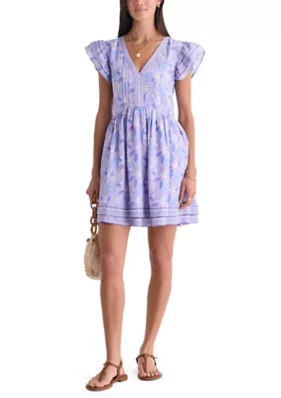 Women's Printed Flutter Sleeve Dress