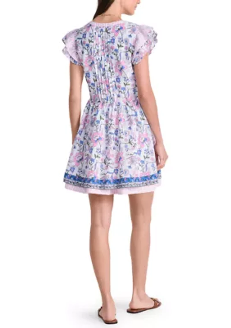 Women's Printed Flutter Sleeve Dress