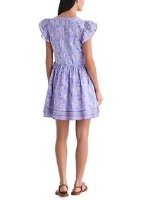 Women's Printed Flutter Sleeve Dress